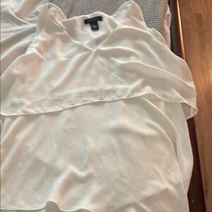 White House Black Market White Layered Blouse